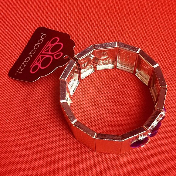 Paparazzi Flickering Fortune Blue Bangle Bracelet - Picture 7 of 10